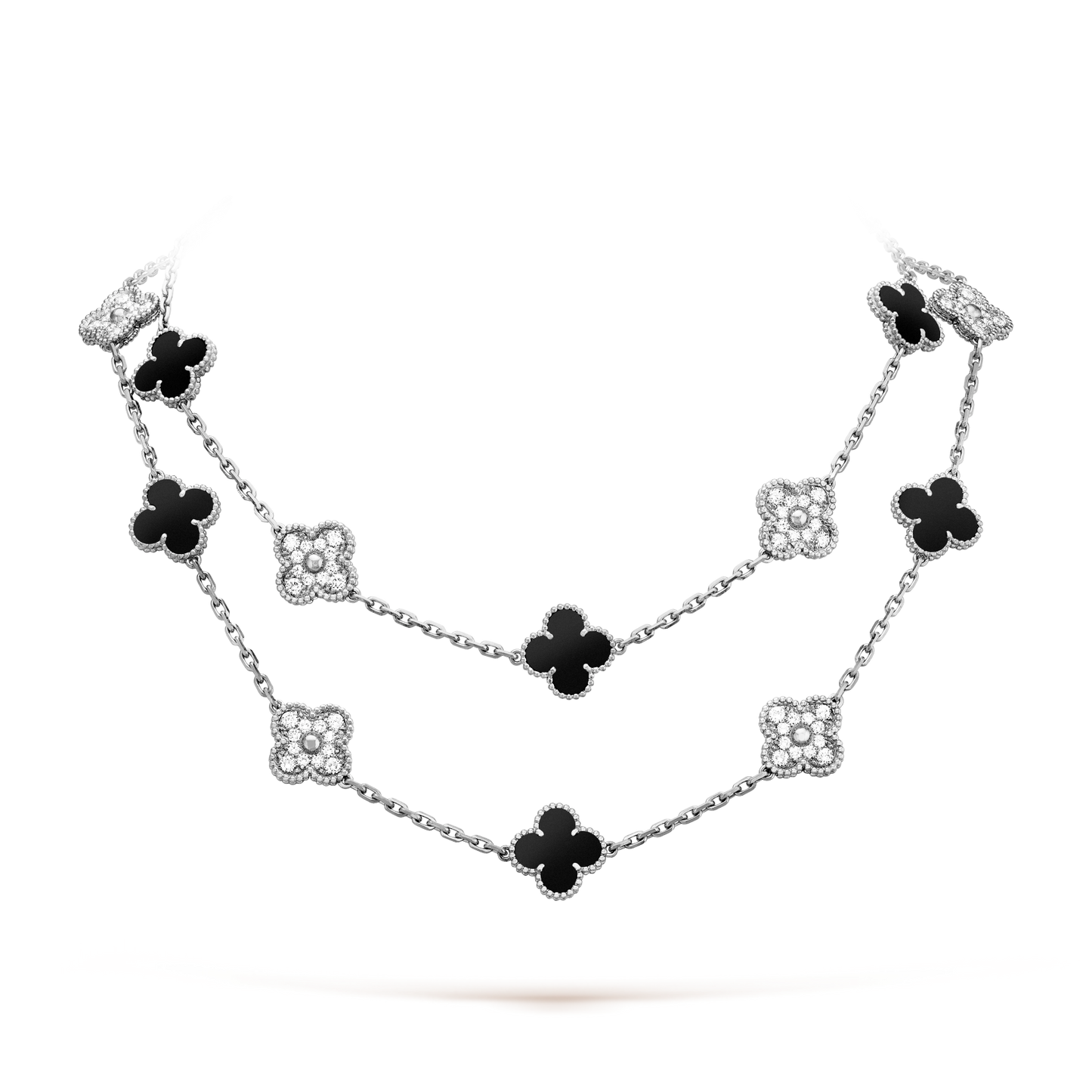 [AuraEcho]CLOVER 20 MOTIFS ONYX DIAMOND SILVER
