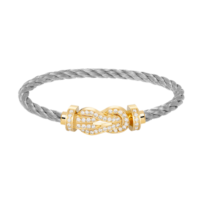 [AuraEcho]CHANCE LARGE 8 FIGURE BUCKLE FULLDIAMOND BRACELET GOLD