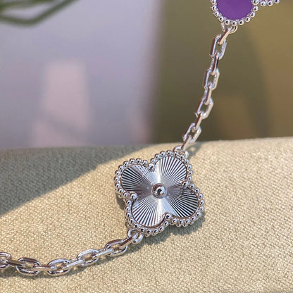 [AuraEcho] CLOVER 5 MOTIF VIOLET BRACELET COLLECTION