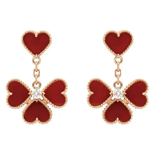 [AuraEcho]SWEET CLOVER CARNELIAN EARRINGS