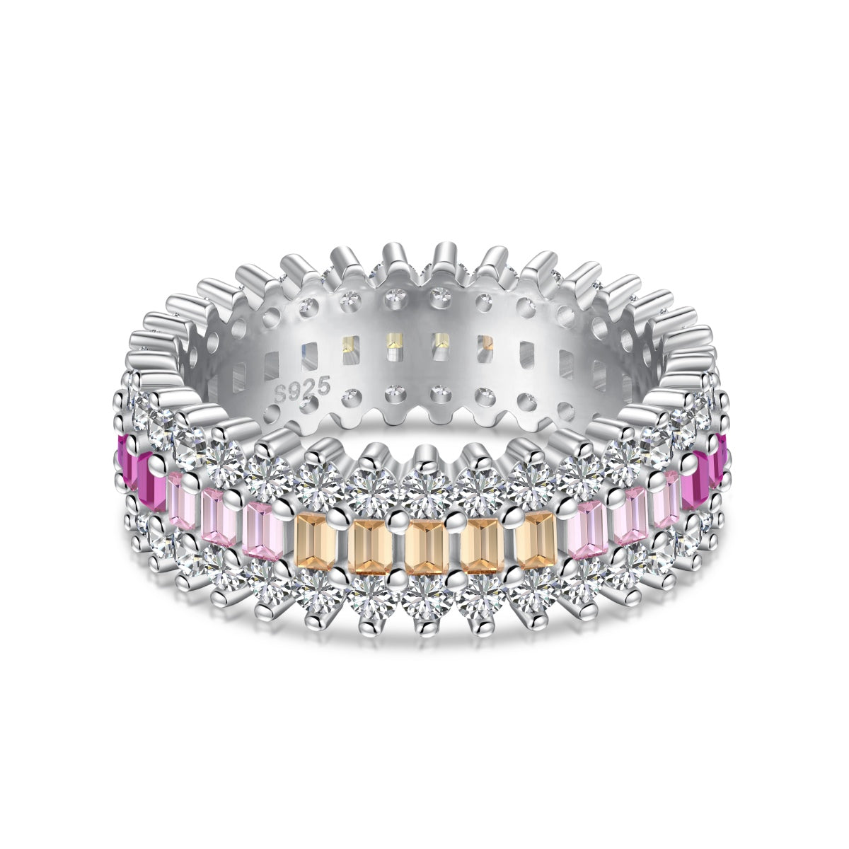[AuraEcho]Ornate Colorful Radiant Cut Daily Ring