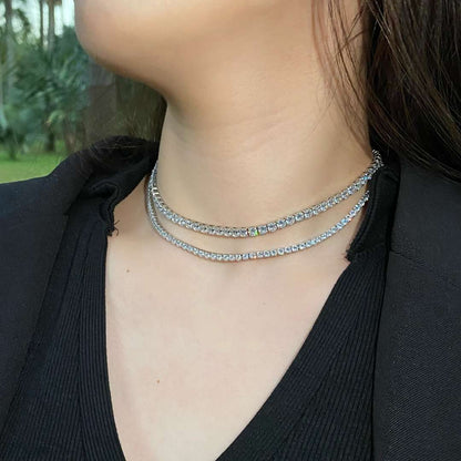 [AuraEcho]Elegant Tennis Chain Necklace