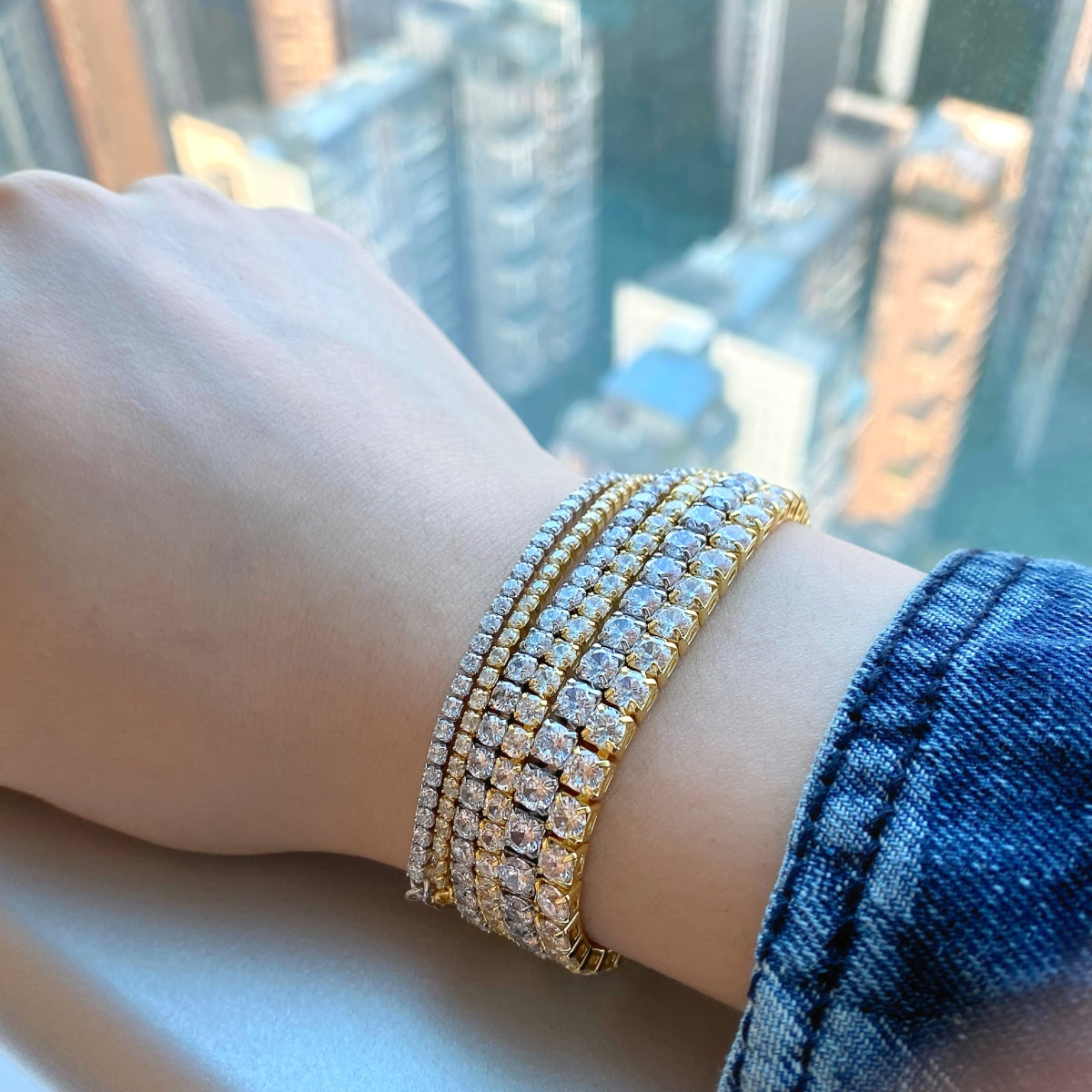 [AuraEcho]Sparkling Radiant Princess Cut Tennis Bracelet