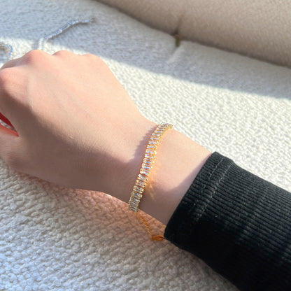 [AuraEcho]Exquisite Emerald Cut Daily Bracelet