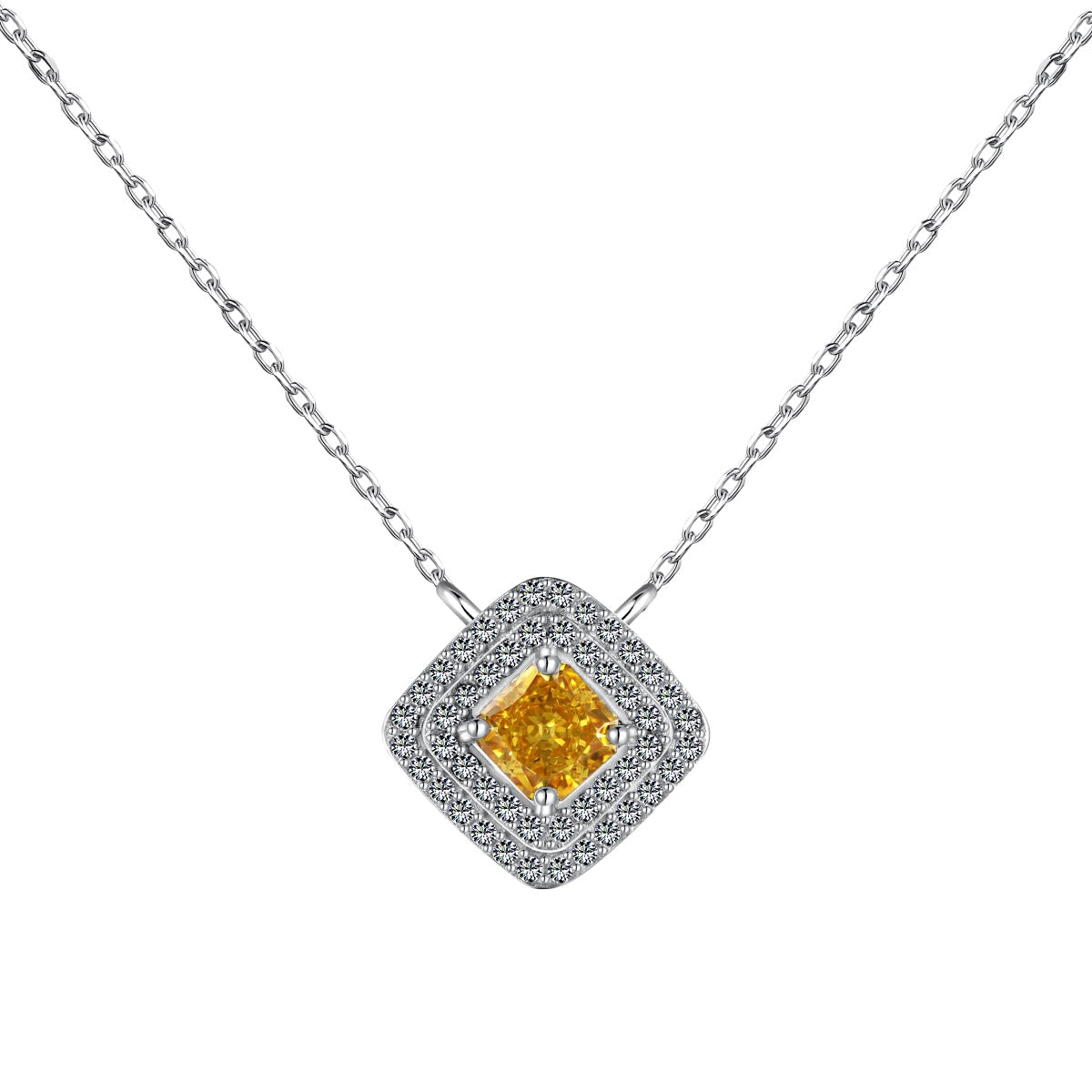 [AuraEcho]Sparkling Asscher Cut Necklace