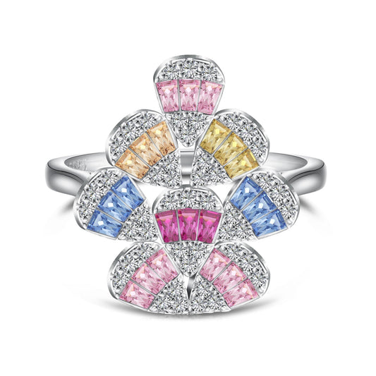 [AuraEcho]Sparkling Colorful Water Drop Shape Daily Ring