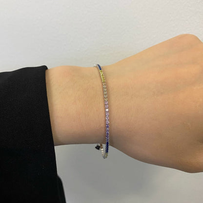 [AuraEcho]Radiant Shinning Princess Cut Tennis Bracelet
