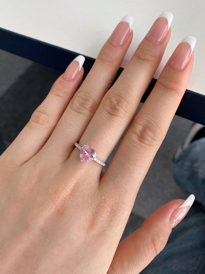 [AuraEcho]2.0 Carat Dazzling Lustrous Heart Cut Lover Ring