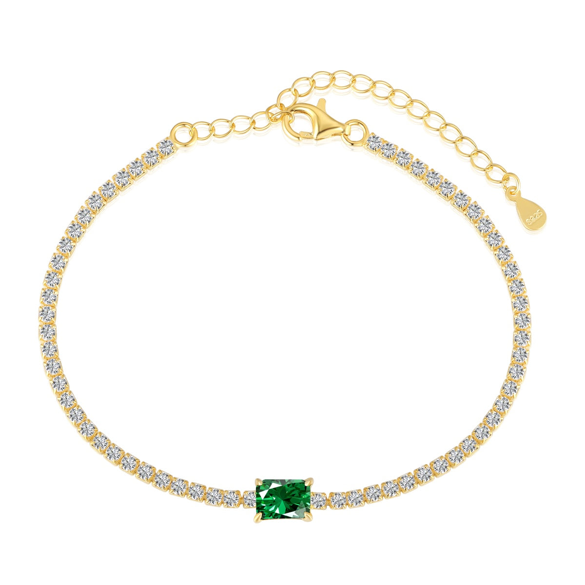 [AuraEcho]1.0 Carat Unique Emerald Cut Banquet Bracelet