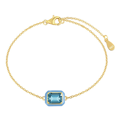 [AuraEcho]2.0 Carat Sparkling Colorful Emerald Cut Daily Bracelet