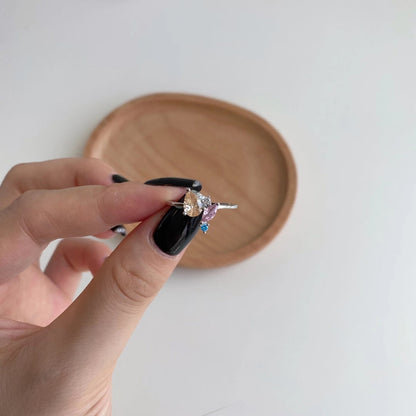 [AuraEcho]Radiant Colorful Multi Cut Daily Ring