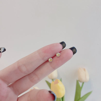 [AuraEcho]Sparkling Colorful Round Shape Earrings