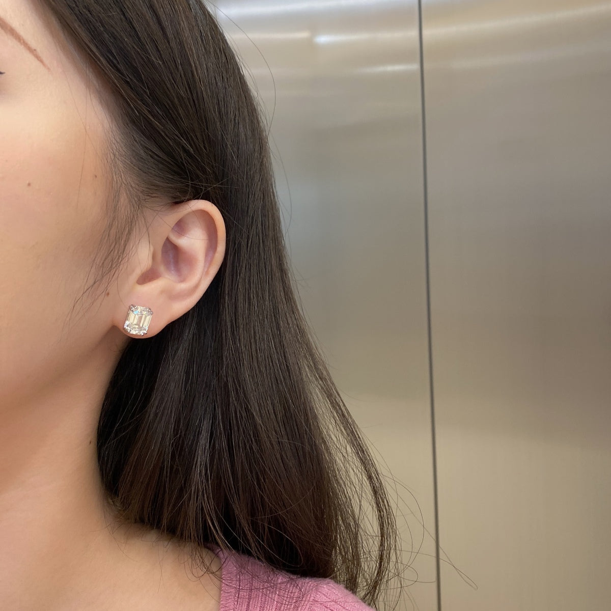 [AuraEcho]Dazzling Square Shape Earrings