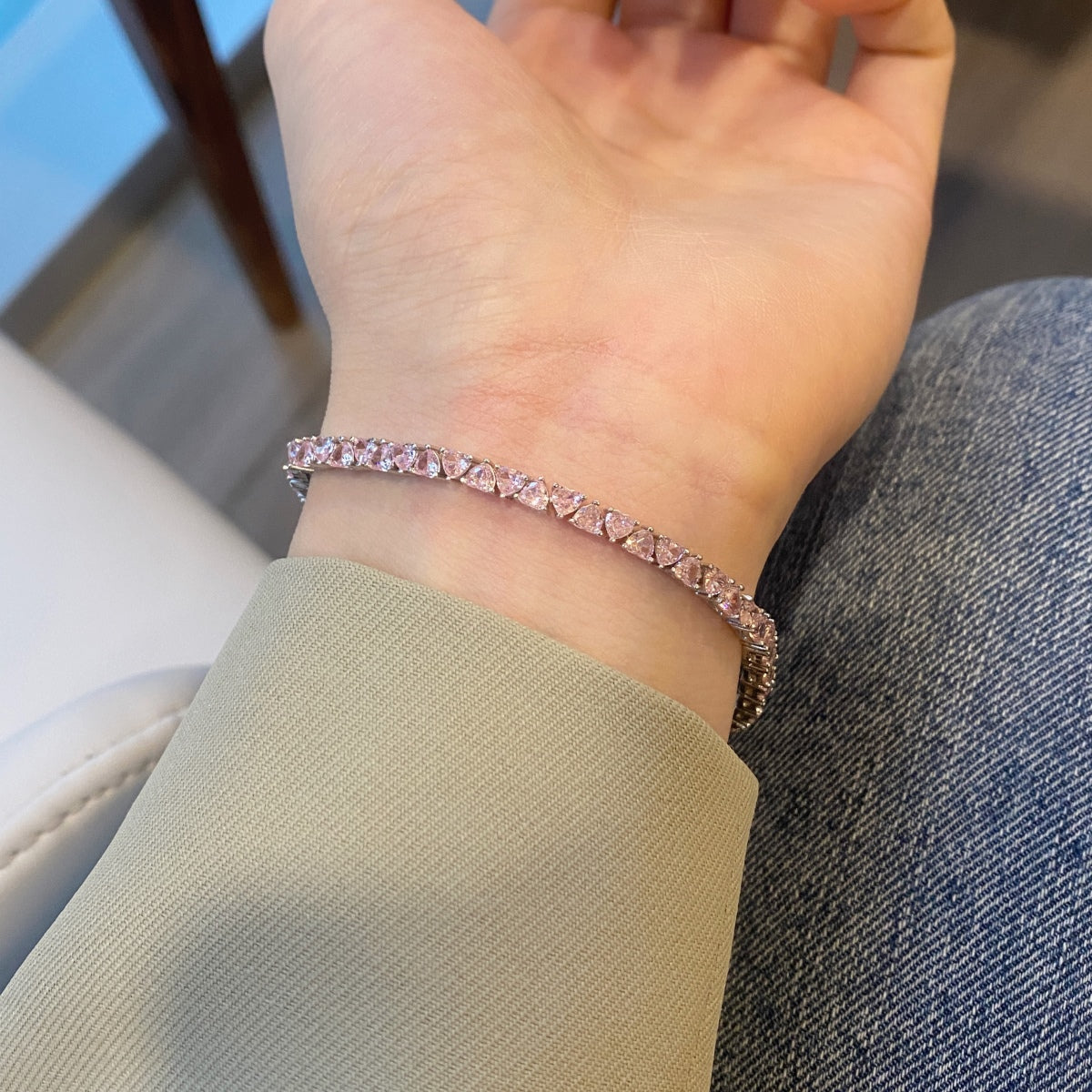 [AuraEcho]Dazzling Romantic Heart Shape Lover Bracelet