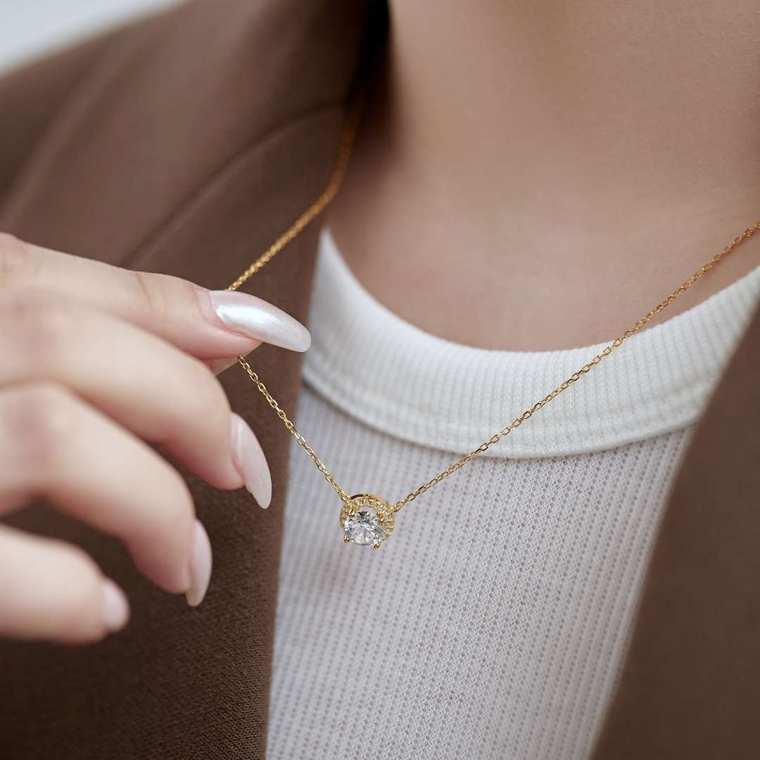 [AuraEcho]Luxurious Round Cut Necklace