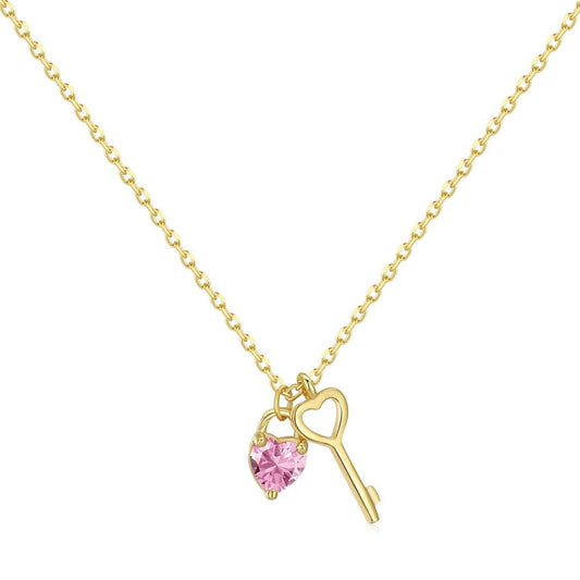[AuraEcho]Unique Heart Shape Key Pendent Necklace