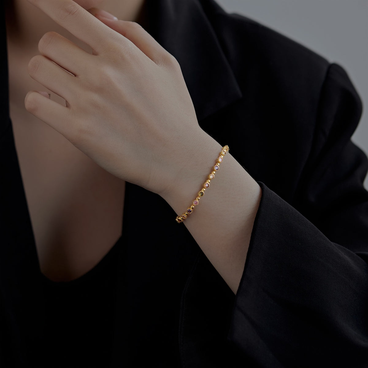 [AuraEcho]Sparkling Exquisite Round Cut Party Bracelet
