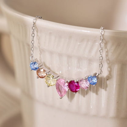[AuraEcho]Dainty Colorful Heart Necklace