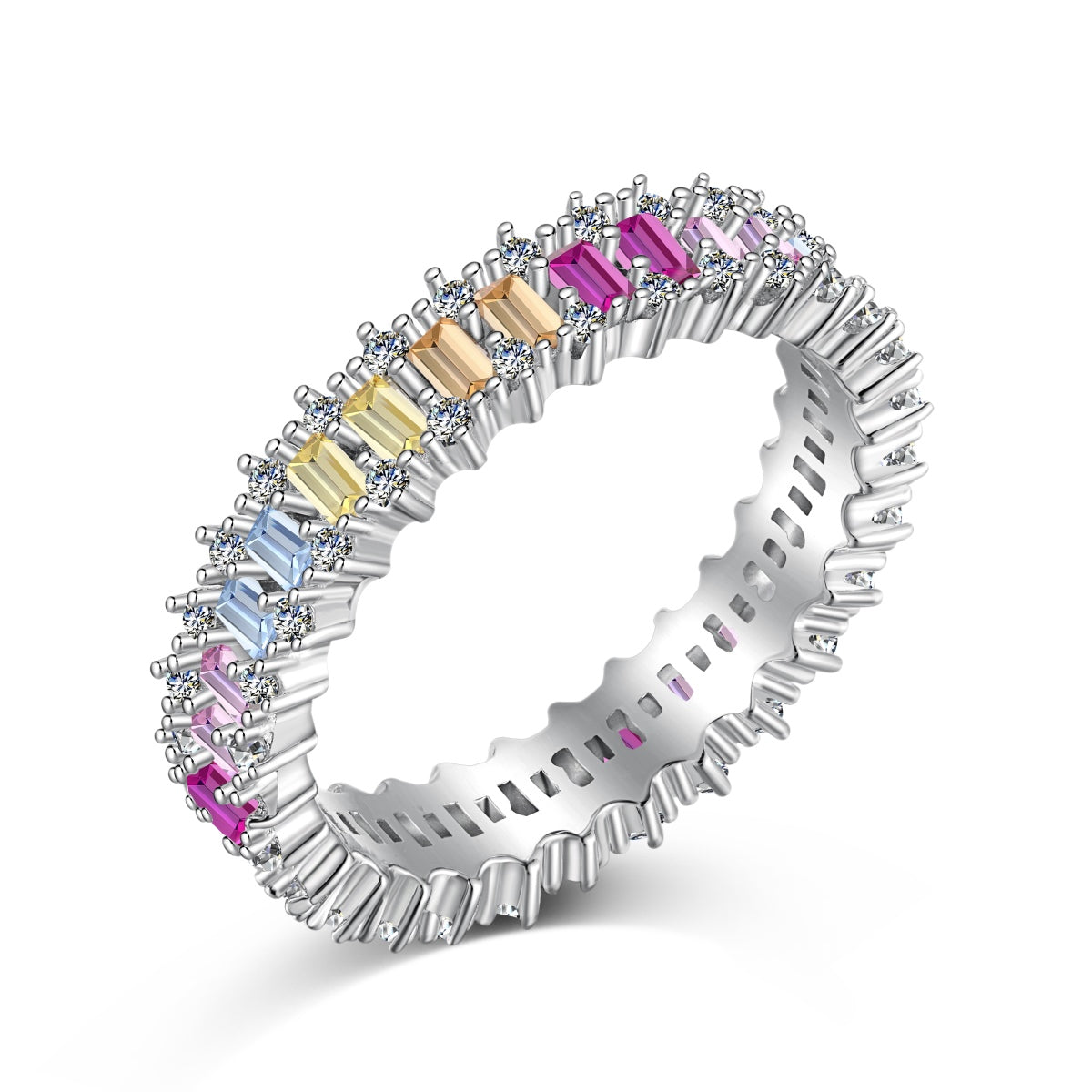 [AuraEcho]Splashy Ornate Emerald Cut Cocktail Ring