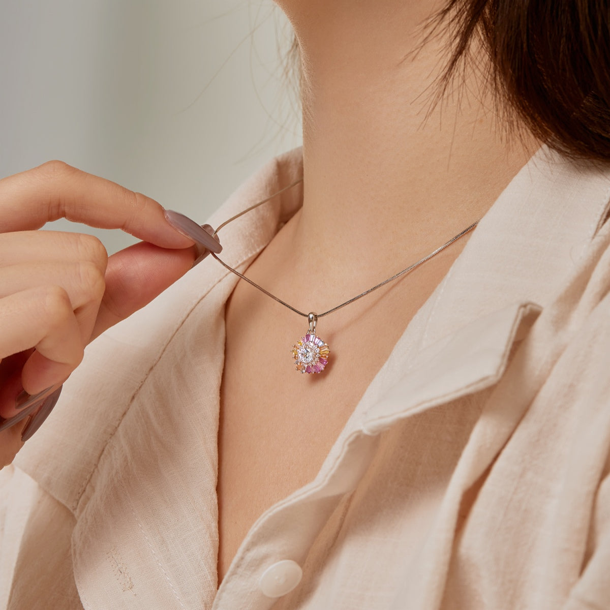 [AuraEcho]Charming Flower Colorful Necklace