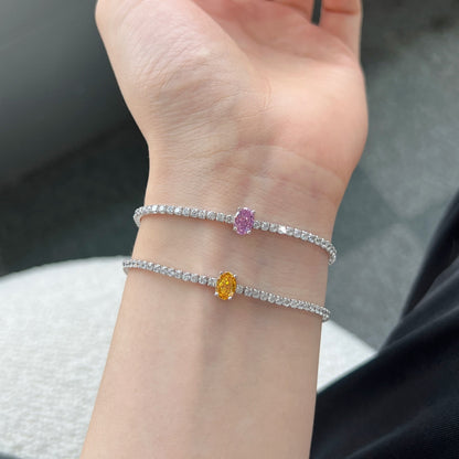 [AuraEcho]0.75 Carat Exquisite Oval Cut Daily Bracelet