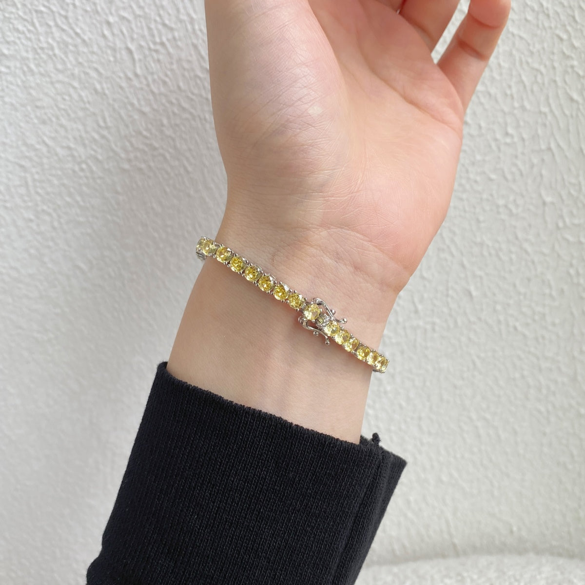 [AuraEcho]Ornate Dazzling Round Cut Tennis Bracelet