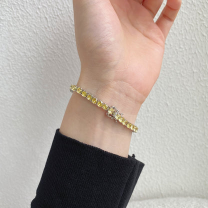 [AuraEcho]Ornate Dazzling Round Cut Tennis Bracelet