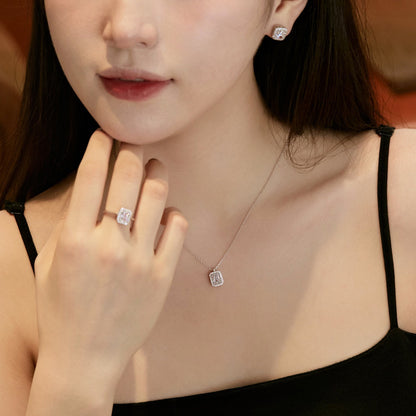 [AuraEcho]1.0 Carat Luxurious Dainty Emerald Cut Daily Earrings