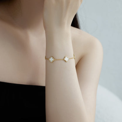 [AuraEcho]Four-Leaf Clover Exquisite Bracelet