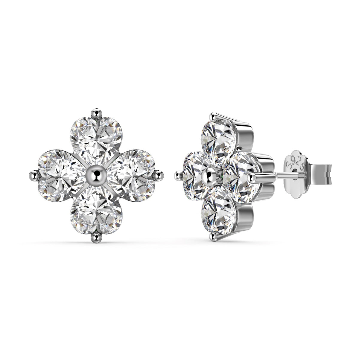 [AuraEcho]Four-Leaf Clover Ball Earrings