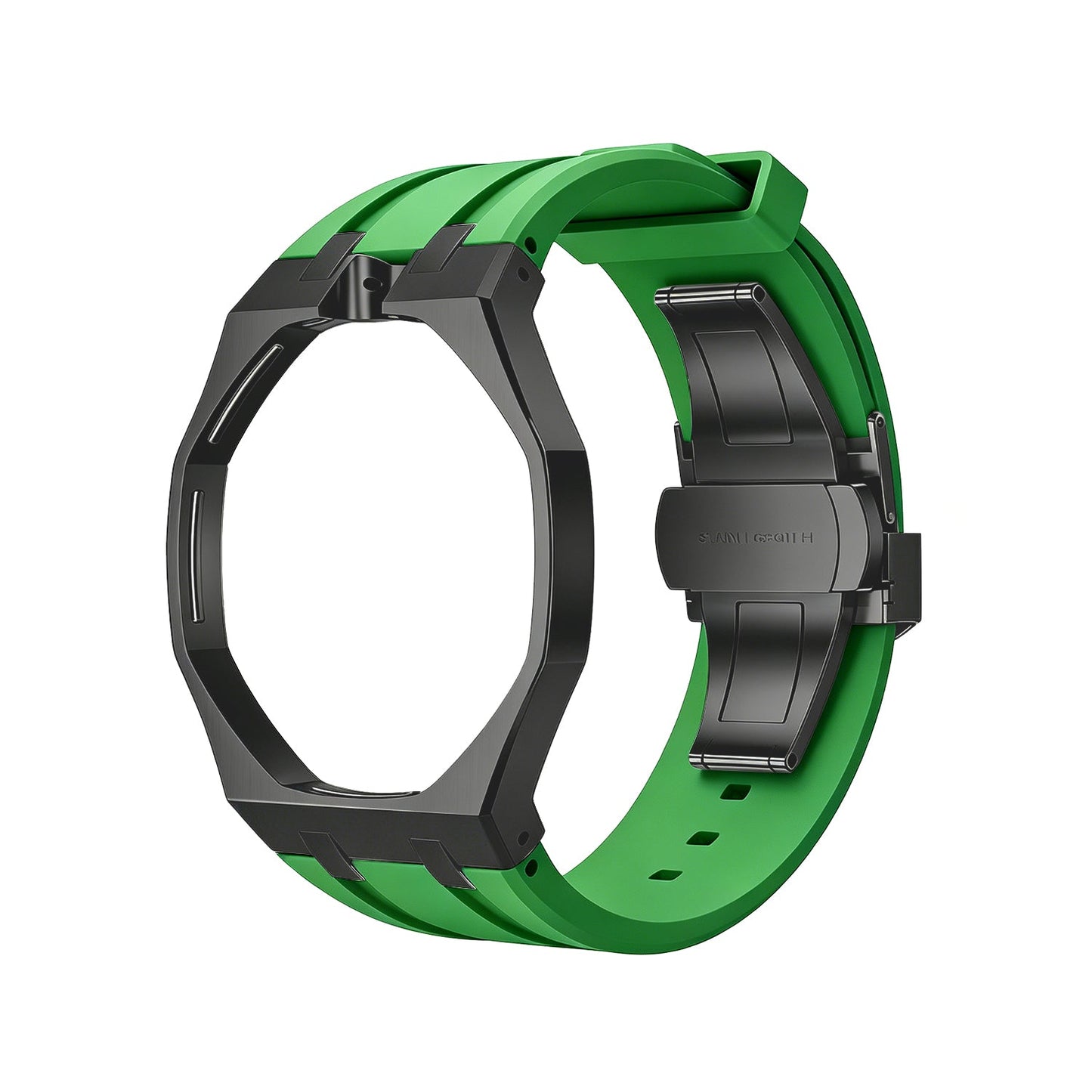 [AuraEcho]Oak Pop Black Steel Case & Silicone Strap(Only Strap)