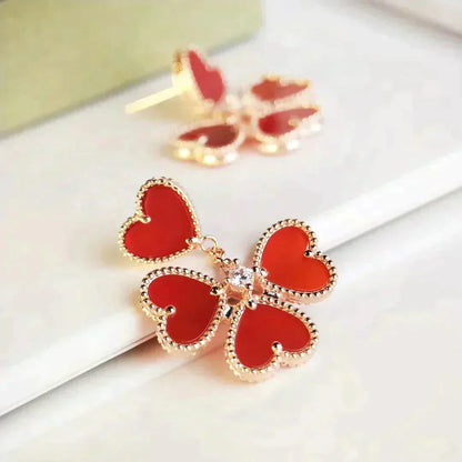 [AuraEcho]SWEET CLOVER CARNELIAN EARRINGS