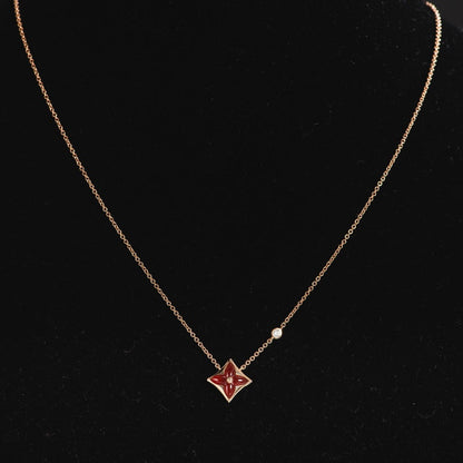 [AuraEcho]STAR NECKLACE PINK GOLD 1 DIAMOND