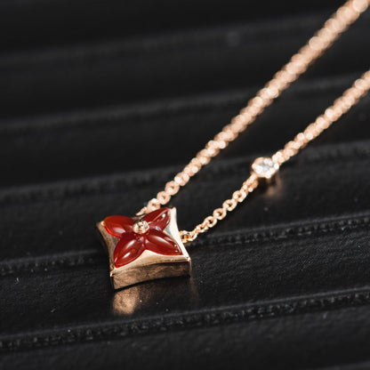 [AuraEcho]STAR NECKLACE PINK GOLD 1 DIAMOND