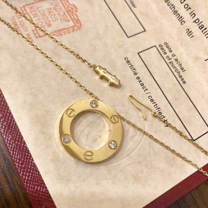 [AuraEcho]LOVE NECKLACE 16MM 3 DIAMONDS