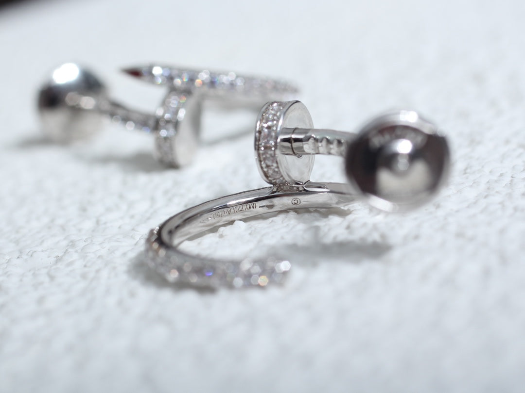[AuraEcho]JUSTE EARRINGS 12.75MM SILVER DIAMOND