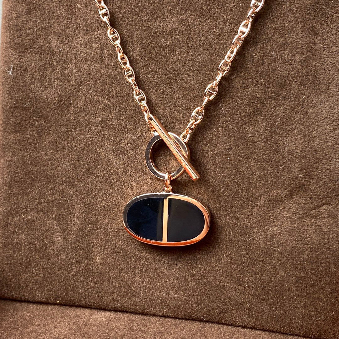 [AuraEcho]CHAINE VERSO BLACK CERAMIC NECKLACE