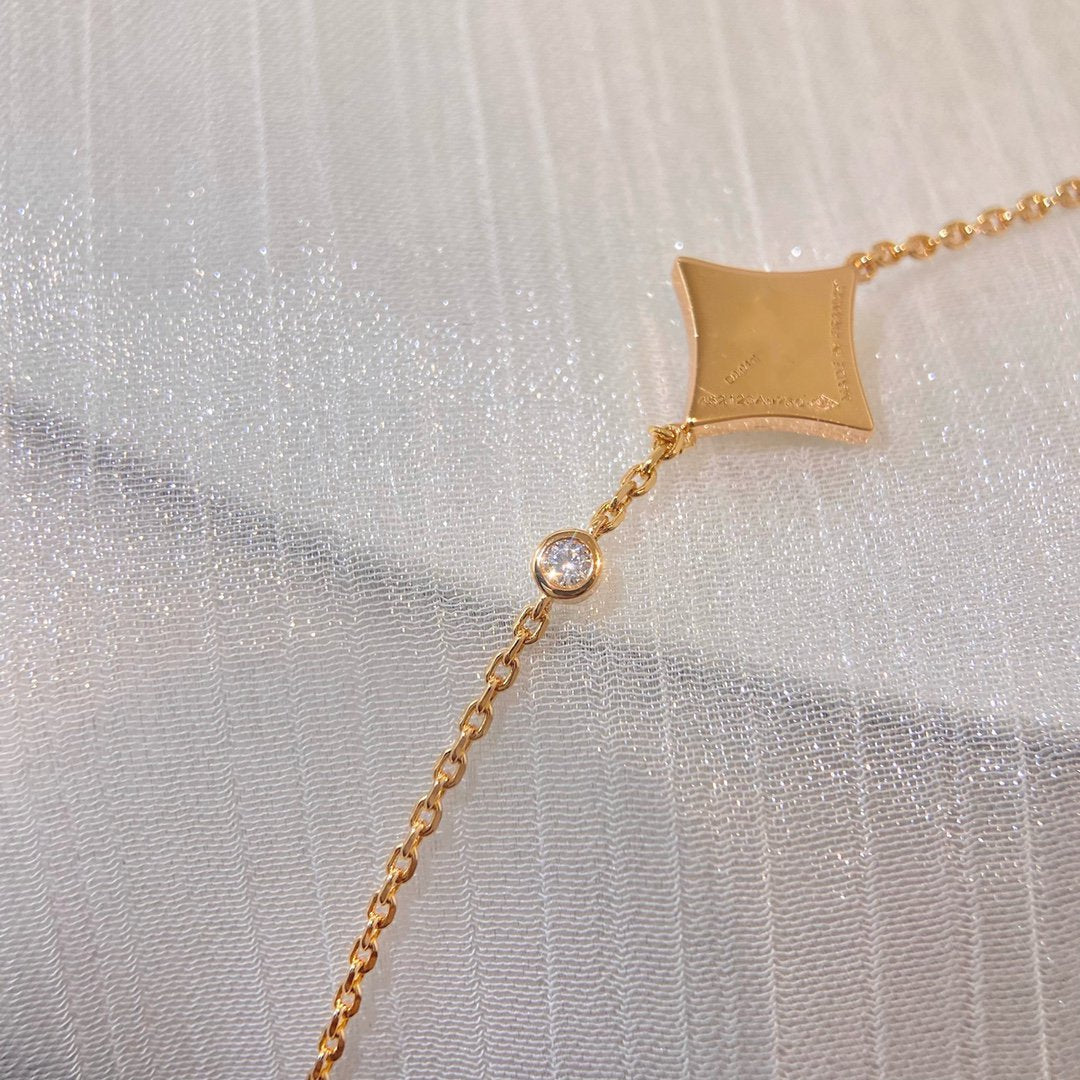 [AuraEcho]COLOR STAR CARNELIAN PINK GOLD DIAMOND BRACELET