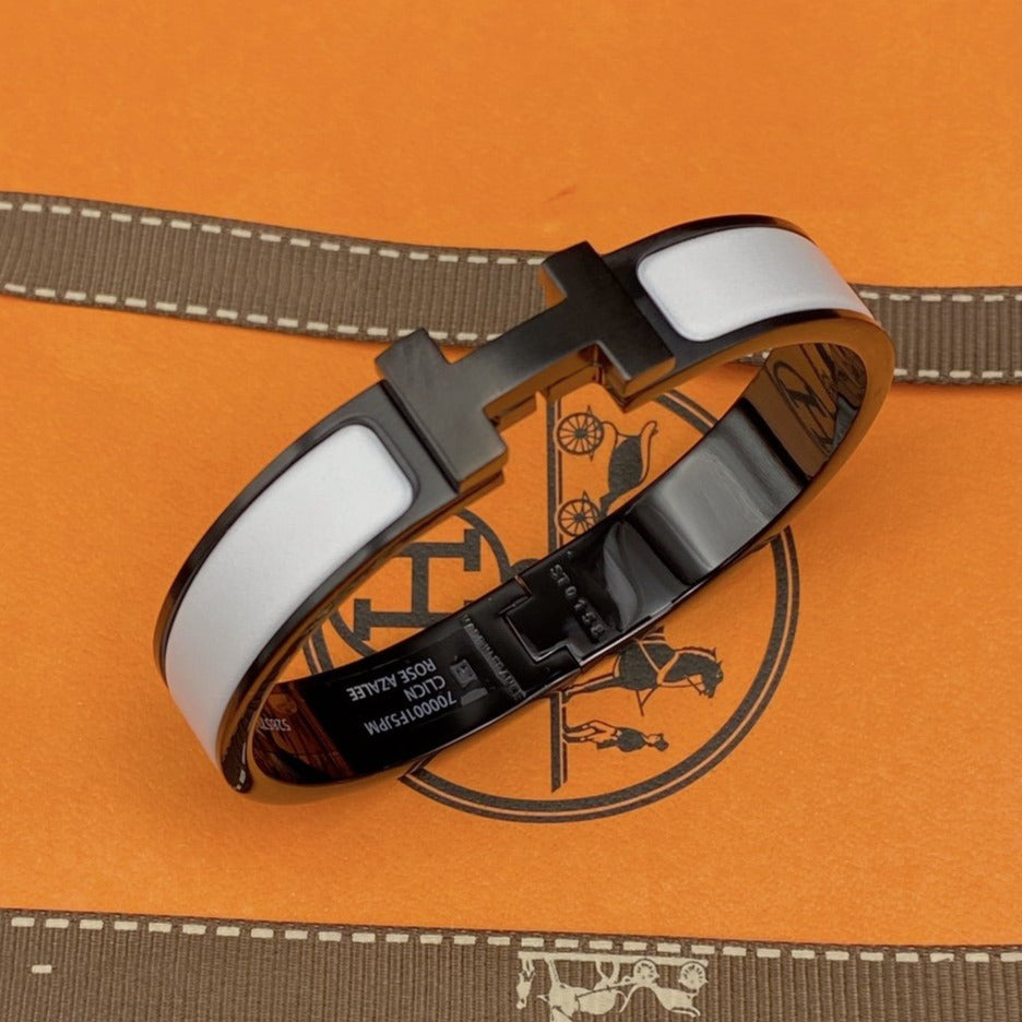 [AuraEcho]H BRACELET 12MM BLACK WHITE CERAMIC