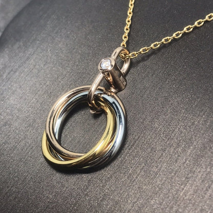 [AuraEcho]TRINITY SILVER GOLD PINK GOLD NECKLACE