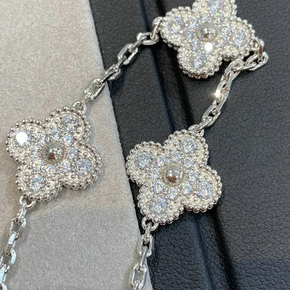 [AuraEcho]CLOVER 5 MOTIFS  DIAMOND BRACELET SILVER