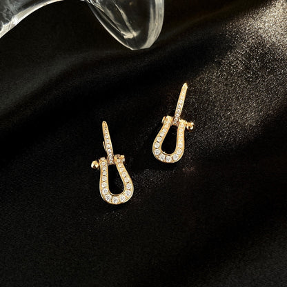 [AuraEcho]FORCE 10 FULL DIAMOND DROP EARRINGS MEDIUM MODEL