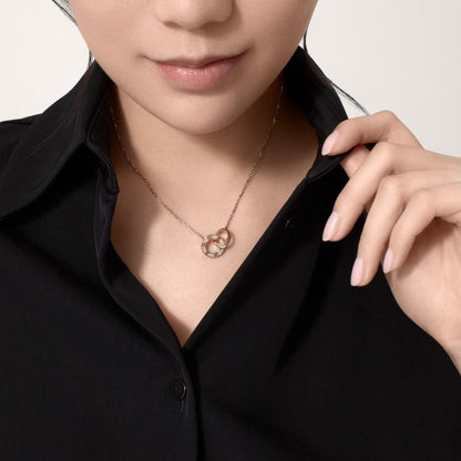 [AuraEcho]LOVE  FULL DIAMOND PENDANT NECKLACE