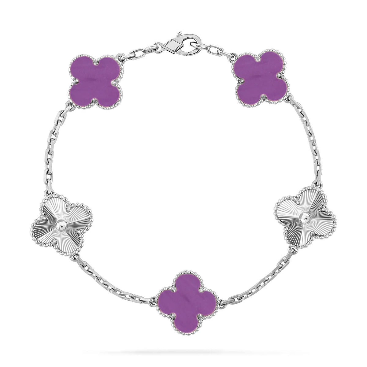 [AuraEcho] CLOVER 5 MOTIF VIOLET BRACELET COLLECTION