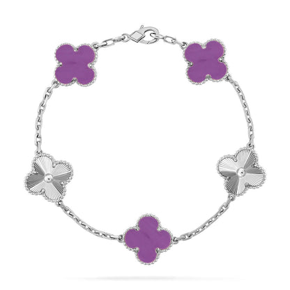 [AuraEcho] CLOVER 5 MOTIF VIOLET BRACELET COLLECTION