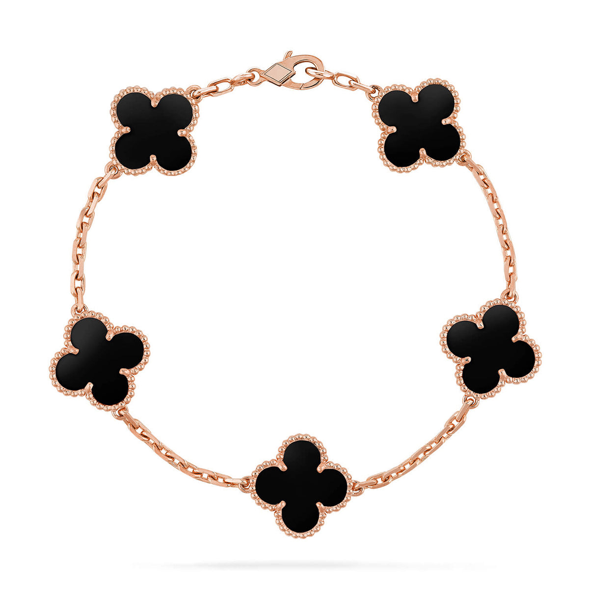 [AuraEcho] CLOVER 5 MOTIF ONYXS BRACELET COLLECTION