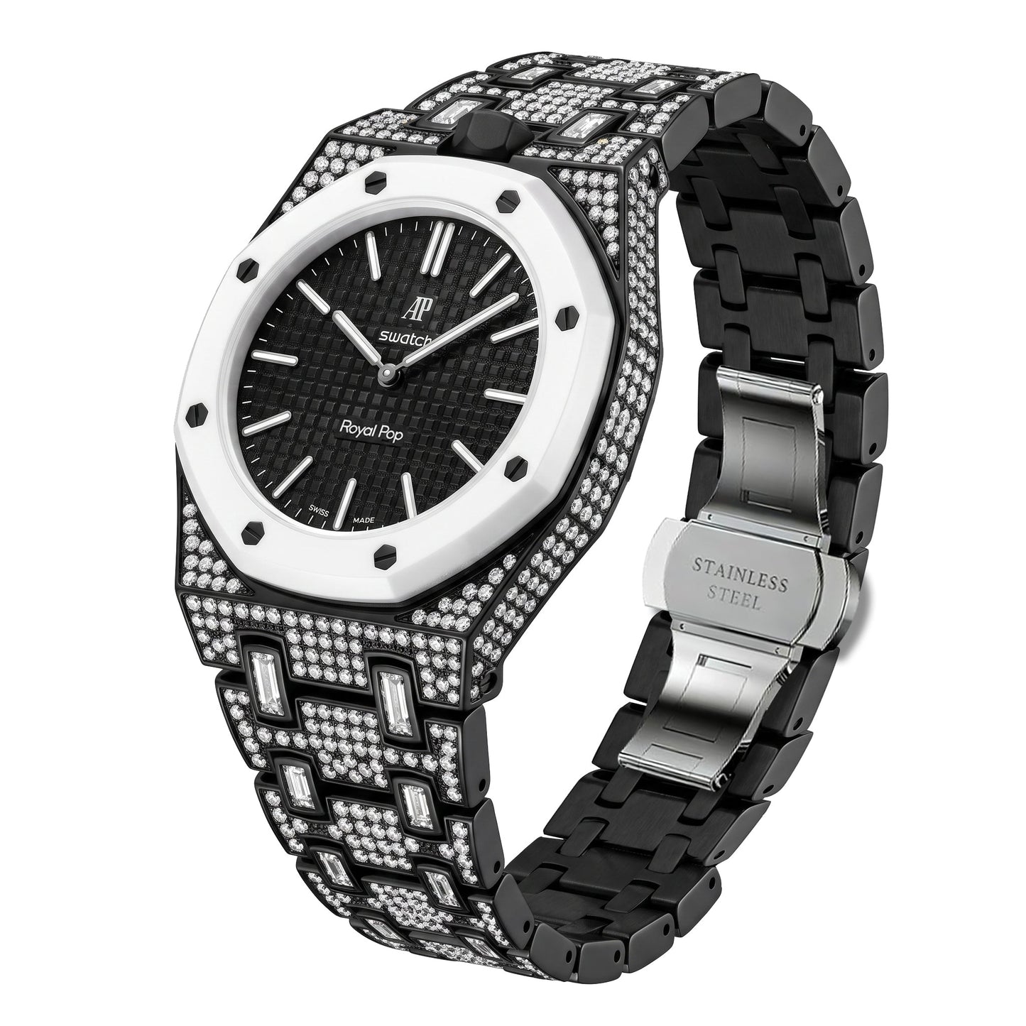 [AuraEcho]Royal Oak Pop Exclusive Bioceramic Case & Bioceramic Strap Full Diamond