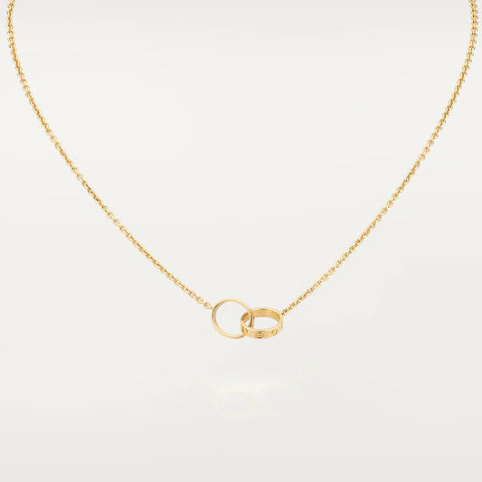 [AuraEcho]LOVE NECKLACE DOUBLE RING GOLD