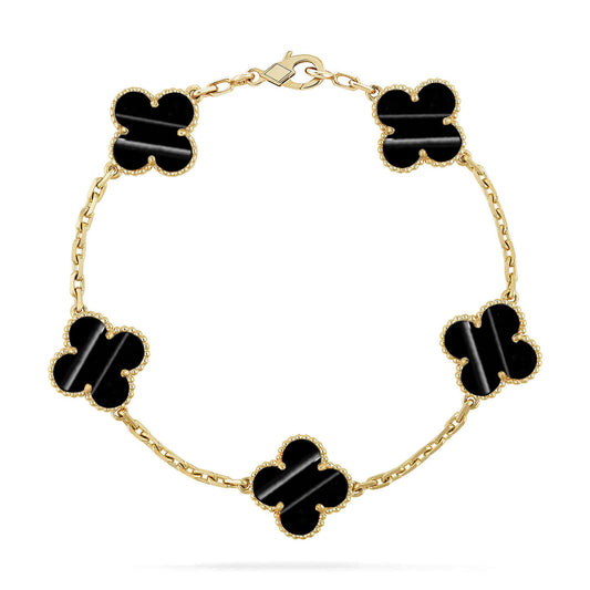 [AuraEcho] CLOVER 5 MOTIF PULSAR STONE BRACELET COLLECTION