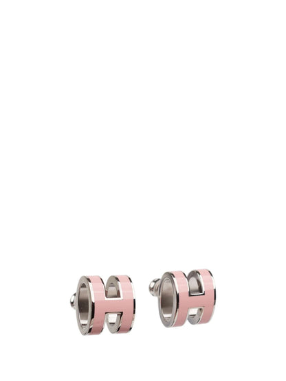 [AuraEcho]MINI POP H SILVER EARRINGS PINK